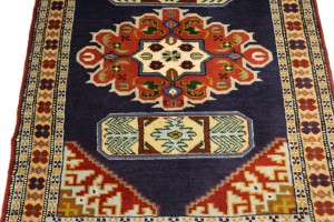 Vintage Tribal Plum 2X3 Turkoman Persian Rug
