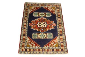 Vintage Tribal Plum 2X3 Turkoman Persian Rug