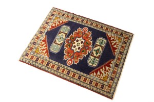 Vintage Tribal Plum 2X3 Turkoman Persian Rug