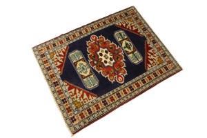 Vintage Tribal Plum 2X3 Turkoman Persian Rug