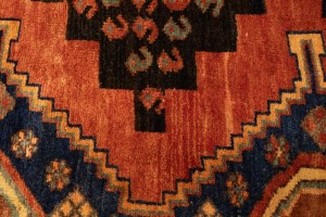 Semi Antique Tribal Rusty Red 4X9 Sanandaj Persian Runner Rug