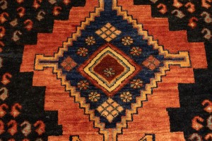 Semi Antique Tribal Rusty Red 4X9 Sanandaj Persian Runner Rug