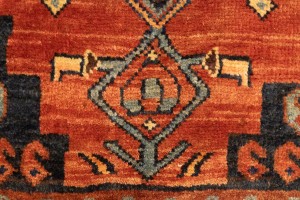 Semi Antique Tribal Rusty Red 4X9 Sanandaj Persian Runner Rug