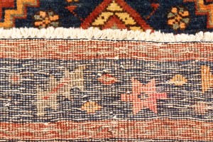 Semi Antique Tribal Rusty Red 4X9 Sanandaj Persian Runner Rug