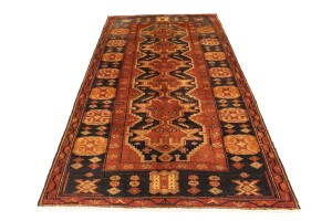 Vintage Rusty Red Tribal 5X9 Hamedan Persian Runner Rug