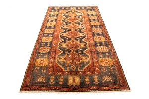 Vintage Rusty Red Tribal 5X9 Hamedan Persian Runner Rug