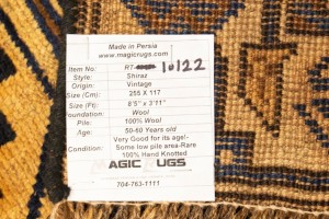 Semi Antique Tribal 4X8'5 Shiraz Persian Runner Rug