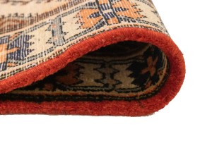 Vintage Rusty Red Floral 3'5X10'3 Bakhtiari Persian Runner Rug