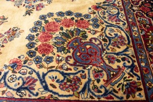 Semi Antique Cream Traditional 10X14 Yazd Persian Rug