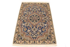 Vintage Floral Classic Blue 3X4 Nain Persian Rug
