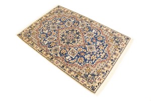 Vintage Floral Classic Blue 3X4 Nain Persian Rug