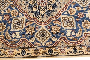 Vintage Floral Classic Blue 3X4 Nain Persian Rug
