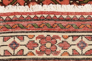 Vintage Bittersweet Red Tribal 3X13 Hamedan Persian Runner Rug