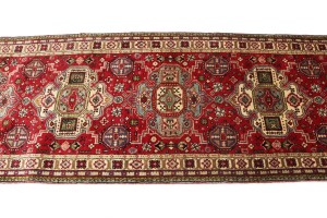 Vintage Floral Red 3X12 Tabriz Persian Runner Rug