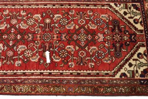 Semi Antique Red Tribal 2'5X9'2 Hamedan Persian Runner Rug