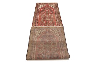 Semi Antique Red Tribal 2'5X9'2 Hamedan Persian Runner Rug