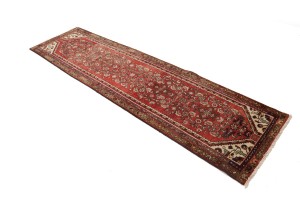 Semi Antique Red Tribal 2'5X9'2 Hamedan Persian Runner Rug