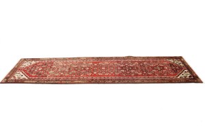Semi Antique Red Tribal 2'5X9'2 Hamedan Persian Runner Rug