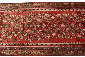 Semi Antique Red Tribal 2'5X9'2 Hamedan Persian Runner Rug