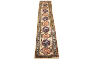 Rare Geometric Semi Antique 2'5X12'9 Oriental Runner Rug Hallway Kitchen Carpet