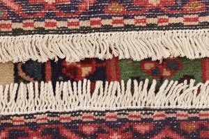 Vintage Red Geometric 3X10 Karajeh Persian Runner Rug