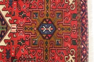 Vintage Red Geometric 3X10 Karajeh Persian Runner Rug