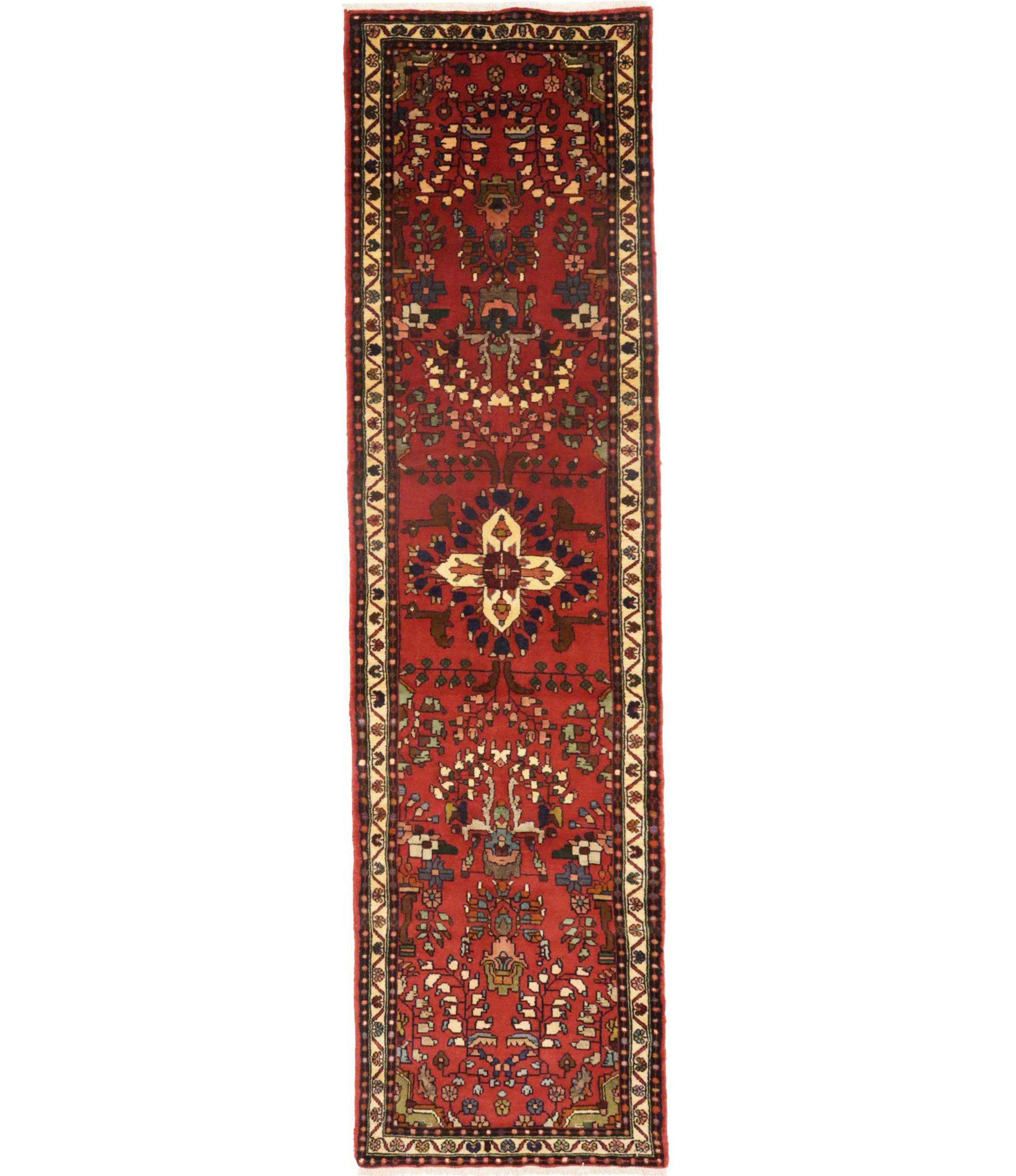 Vintage Red Floral 2'5X9'7 Lilian Persian Runner Rug