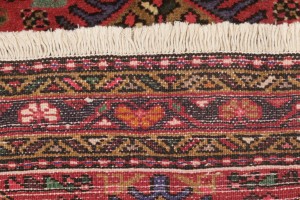 Vintage Red Geometric 2'6X6'2 Karajeh Persian Rug
