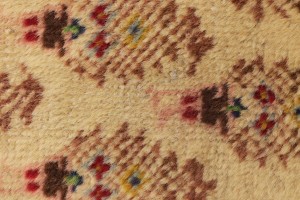 Vintage Cream Floral 3X8 Tabriz Persian Runner Rug