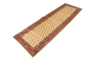 Vintage Cream Floral 3X8 Tabriz Persian Runner Rug