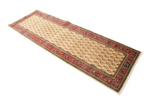 Vintage Cream Floral 3X8 Tabriz Persian Runner Rug
