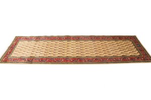 Vintage Cream Floral 3X8 Tabriz Persian Runner Rug