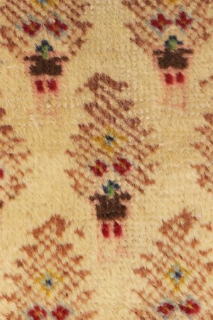 Vintage Cream Floral 3X8 Tabriz Persian Runner Rug