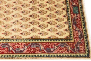 Vintage Cream Floral 3X8 Tabriz Persian Runner Rug