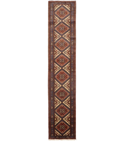 Vintage Rusty Rose Tribal 3X13 Lilian Chenar Persian Runner Rug