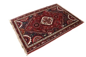 Vintage Red Tribal 4X6 Shiraz Persian Rug