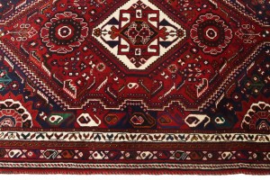 Vintage Red Tribal 4X6 Shiraz Persian Rug