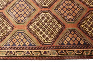 Semi Antique Tribal Geometric 4X7 Shiraz Lori Persian Rug