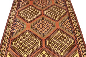 Semi Antique Tribal Geometric 4X7 Shiraz Lori Persian Rug