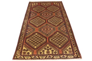 Semi Antique Tribal Geometric 4X7 Shiraz Lori Persian Rug