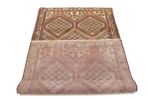 Semi Antique Tribal Geometric 4X7 Shiraz Lori Persian Rug