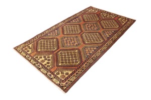 Semi Antique Tribal Geometric 4X7 Shiraz Lori Persian Rug