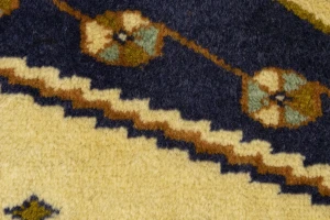 Vintage Plum & Ocher Tribal 5X6 Turkoman Persian Rug
