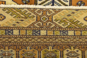 Vintage Plum & Ocher Tribal 5X6 Turkoman Persian Rug