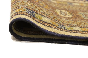 Vintage Plum & Ocher Tribal 5X6 Turkoman Persian Rug