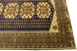 Vintage Plum & Ocher Tribal 5X6 Turkoman Persian Rug