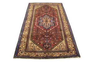 Vintage Tribal Rust Red 4X7 Hamedan Persian Rug