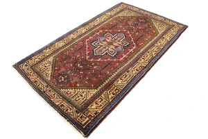 Vintage Tribal Rust Red 4X7 Hamedan Persian Rug