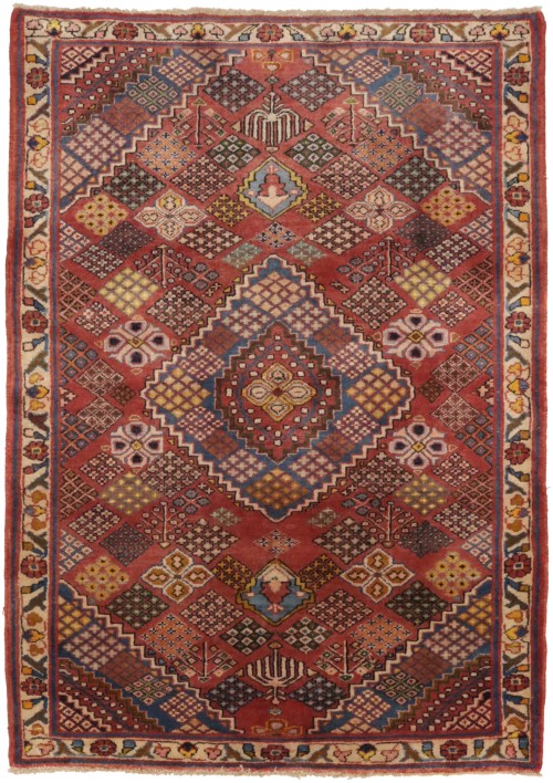 Vintage Rusty Red Tribal 5X7 Joshaghan Persian Rug