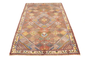 Vintage Rusty Red Tribal 5X7 Joshaghan Persian Rug